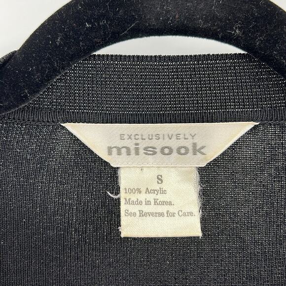 Misook Women's Ribbed Open Front Cardigan - Black - Small - Picture 4 of 5